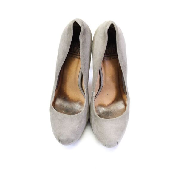 Pour Le Victoire Womens Suede Round Toe Slip-On Block Heels Pumps Brown Size 9 - Picture 2 of 5